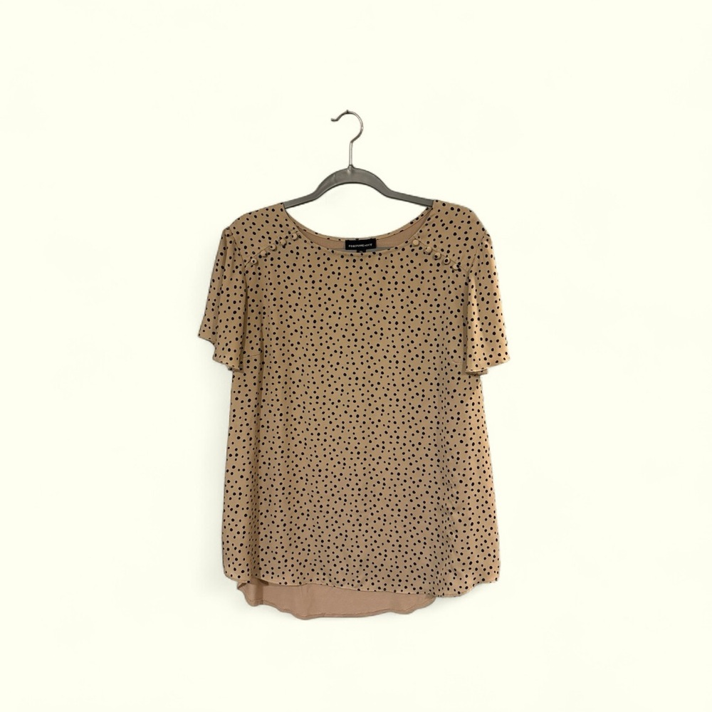 Fortune + Ivy Tan Ruffled Relaxed Blouse